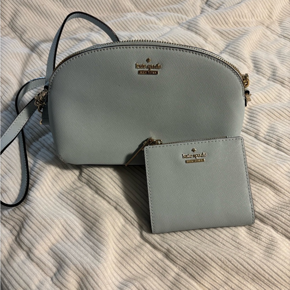 Kate Spade Light Gray Crossbody Bag and Wallet